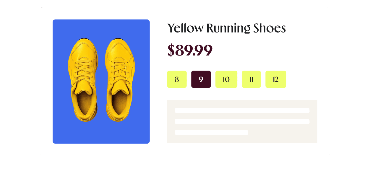 Product detail with predictive size and cross-sell recommendations