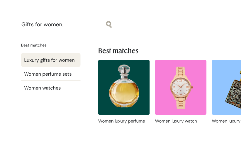 Search results matching shopper intent