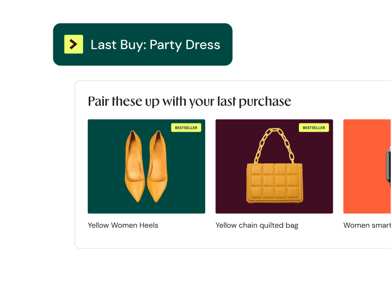 Product recommendations based on last purchase